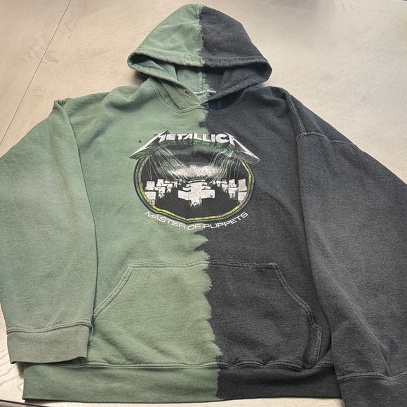 Metallica Green and Black Split Hoodie - Picture 1 of 13